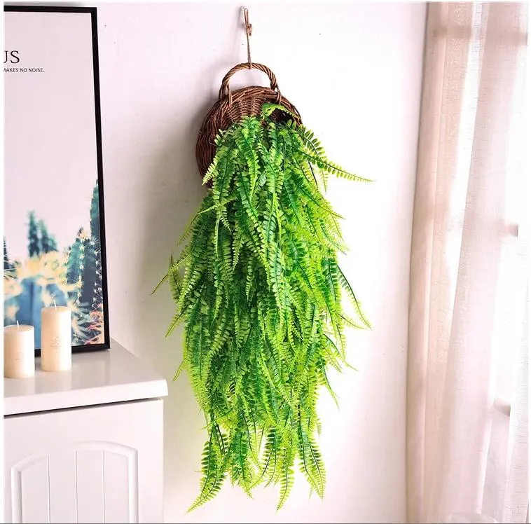 Wholesale Artificial Plastic Green Plant Hanging Vines for Wall Wedding Decoration