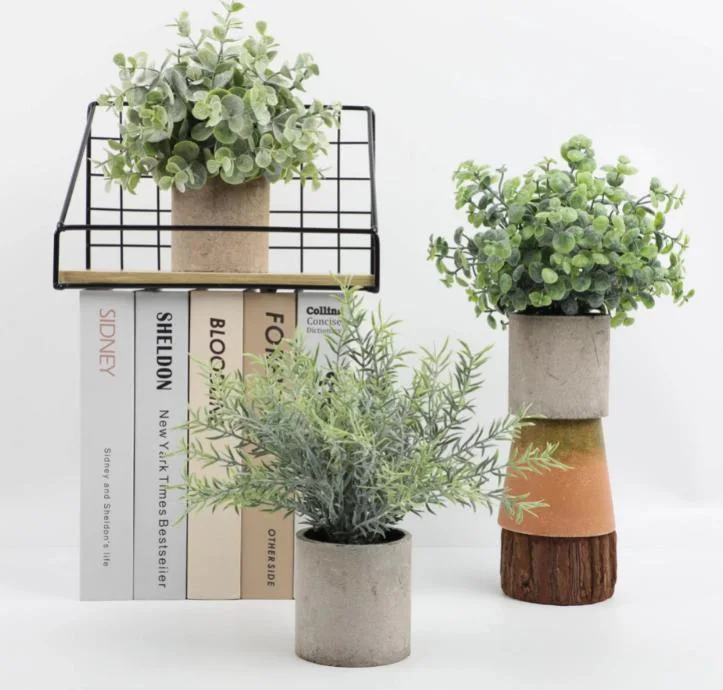Small Decorative Pine Tree Artificial Tree Mini Artificial Plants Bonsai with Pot