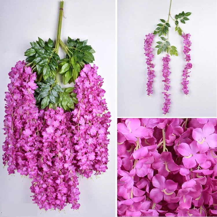 Decorative Flower Plastic Arch Artificial Flowers Wisteria Flower Vine Ceiling Hanging