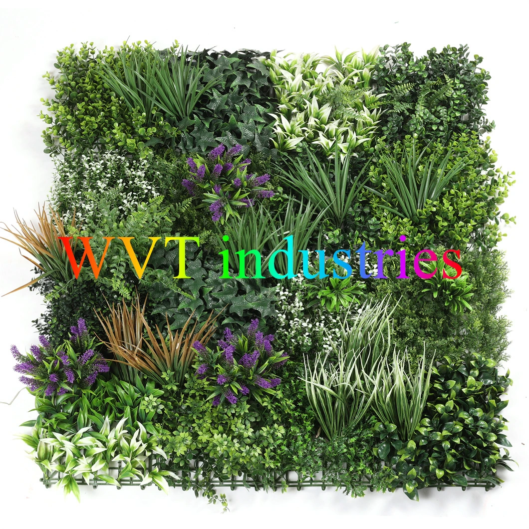 Anti UV Plastic IVY Foliage Faux Artificial Boxwood Vertical Garden Green Plant Wall Vines