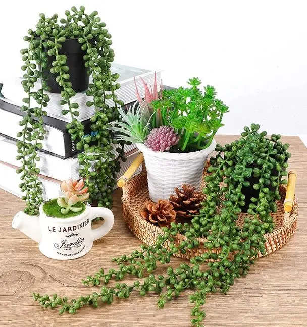 Plastic Small Artificial Bonsai Greenery Potted Mini Plant for Home Garden Decoration