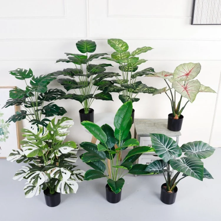 Artificial Home Decoration Fake Fiddle Leaf Palm Monstera Agave Tree Bonsai Artificial Potted Plant Banyan Tree