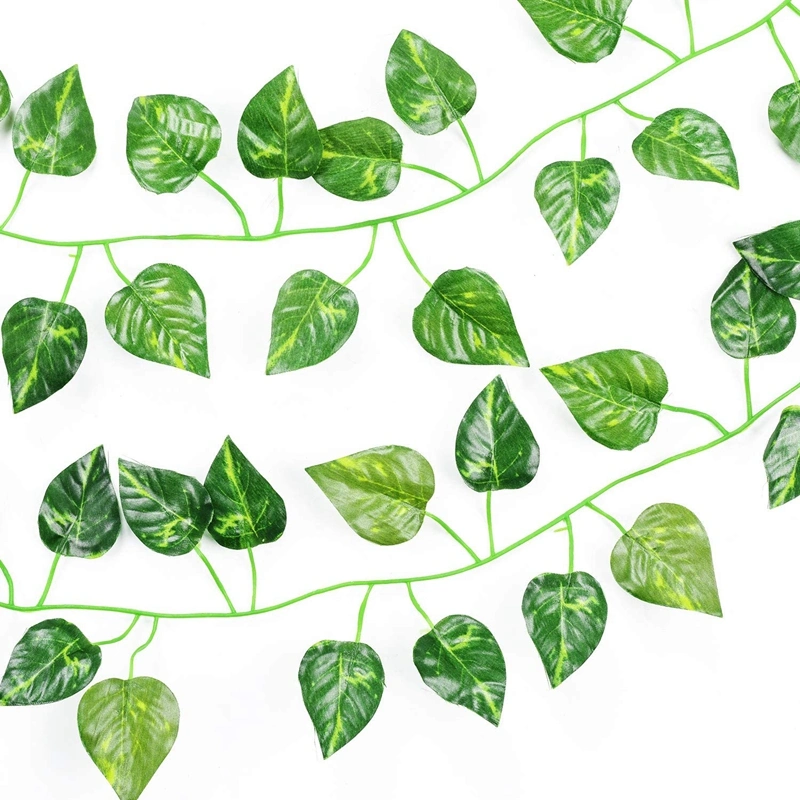 Artificial IVY 15 Pack 105 FT, Artificial IVY Leaf Garland Plants Fake IVY Vine Plant Hanging for Wedding Party Garden Wall Decoration