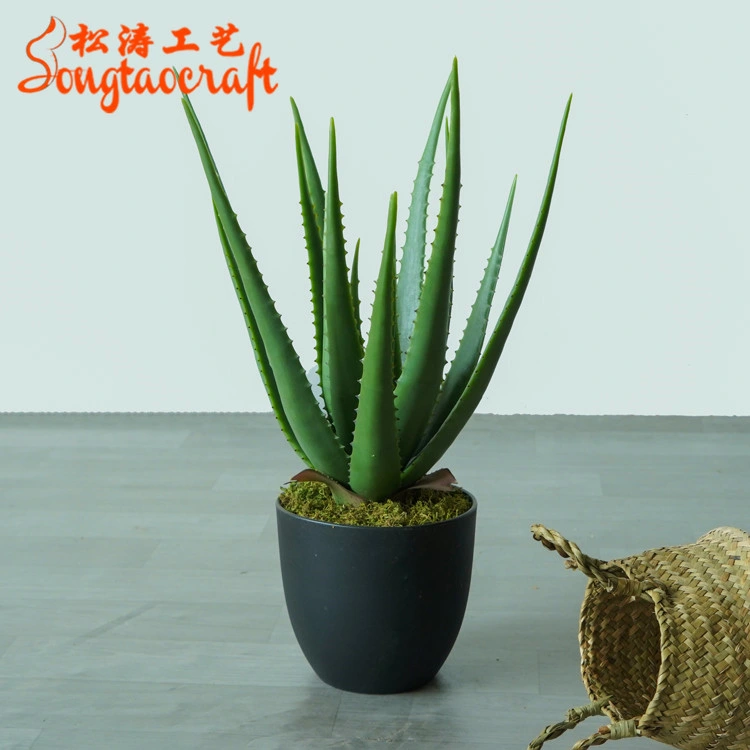 Small Home Decorative Potted Succulents Bonsai Tree Artificial Aloe Vera Plants