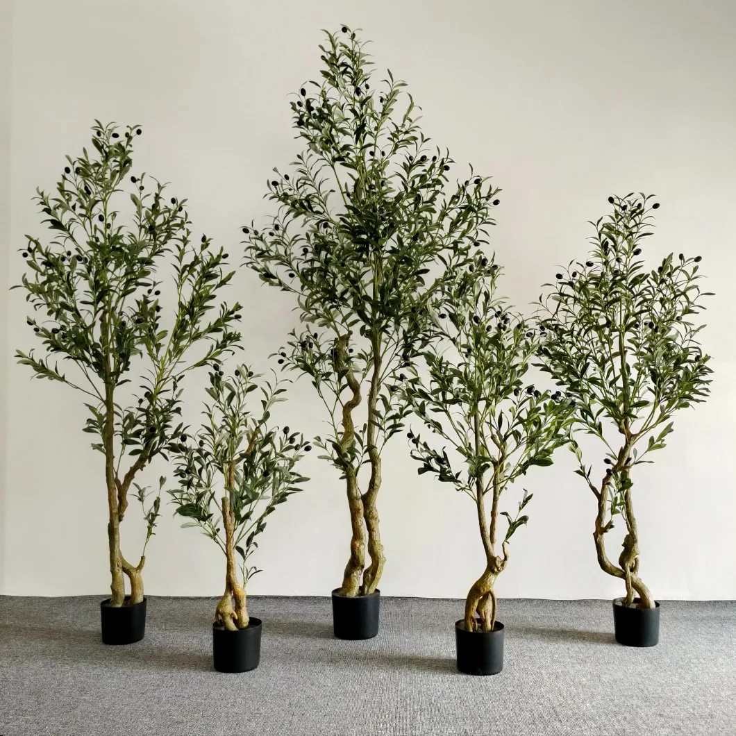 Indoor Potted Plants Artificial Olive Bonsai Tree for Home Office