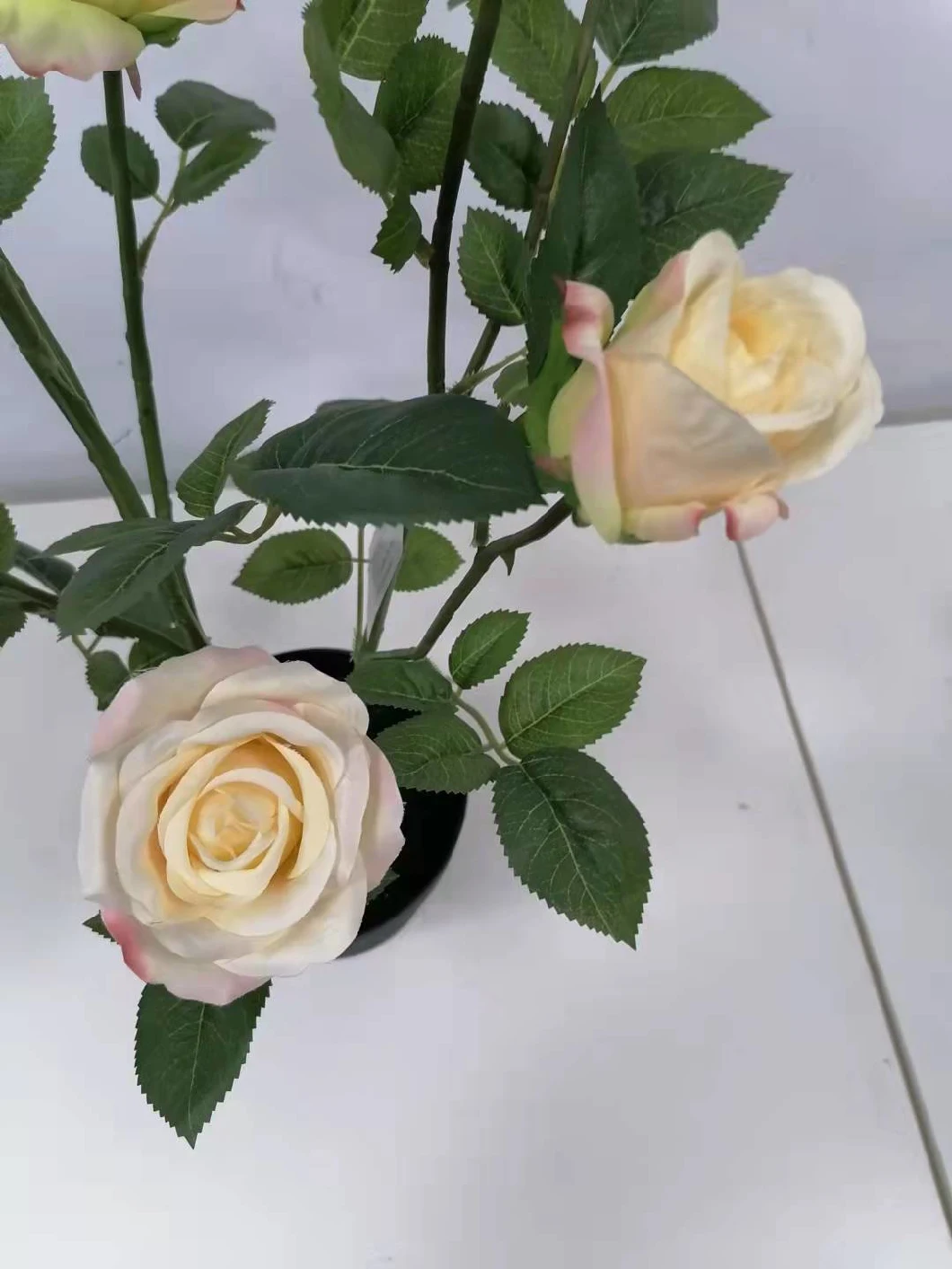 Wholesale Home Decorative Potted Rose Flower Artificial Tree Bonsai for Indoor Decor