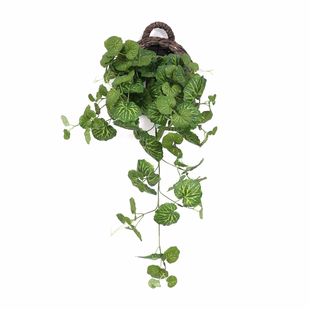 Home Wall Decor 90cm Artificial Green Begonia Leaf Hanging Plants