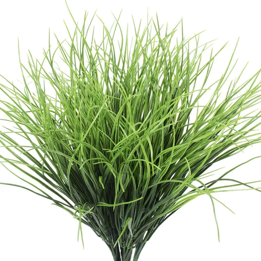 Faux Greenery Plastic Bushes 32cm Artificial Shrubs Wheat Grass