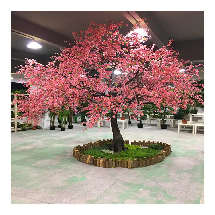 Custom Pink and White Flower Fake Sakura Large Big 2-6 Meters Artificial Cherry Blossom Tree for Indoor Outdoor Wedding Plant Decor