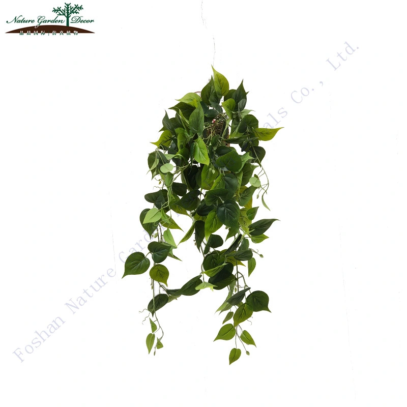 Cheap Faux Plastic Green Leaves Plant for Wall Decor Artificial Hanging Plant